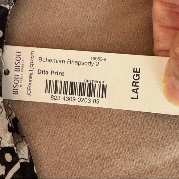 BISOU BISOU. NWT. Bohemian Rhapsody 2. Dita Print. Dress/Tunic w/tassels… - Picture 8 of 11